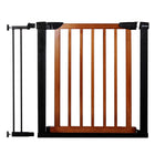 Traphekje | 90 - 96 cm | Traphek | Veiligheidshekje | Metaal | Hout | Zwart/Bruin