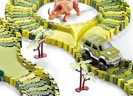 Dino Racebaan | Inclusief Jeep | 120 Delen | Groen