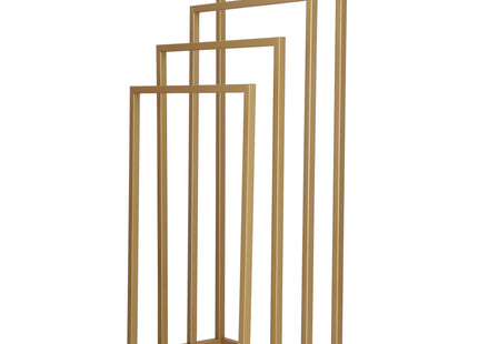 Handdoekrek - Badkamer - Handdoekstang - Handdoekhouder - Vier Armen - Metaal- Goud