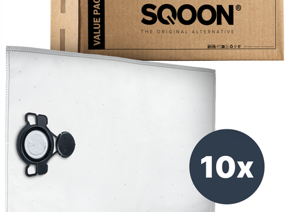 SQOON® Stofzuigerzakken PRO Geschikt voor Nilfisk Attix 33 / 44, VHS 40 / 42 & Makita VC4210 - 10 Stuks