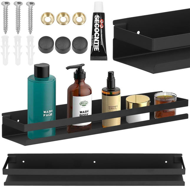 LARRO Douche Caddy Wandmontage Douche Plank Geen Boren Doucherek Zwart Zelfklevende Ruimte Aluminium Voor Keuken Badkamer 1 Vloer B60cm Maat 2 Vloeren 40cm LARRO Douche Caddy Wandmontage Douche Plank Geen Boren Doucherek Zwart Zelfklevende Ruimte Aluminium Voor Keuken Badkamer 1 Vloer B60cm Maat 2 Vloeren 40cm