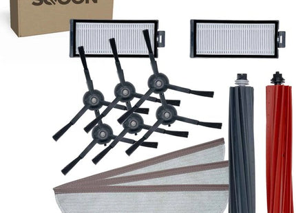 SQOON® vervangingsset geschikt voor Roborock Q5 & Q8 serie - 12-delige onderhoudskit voor robotstofzuigers