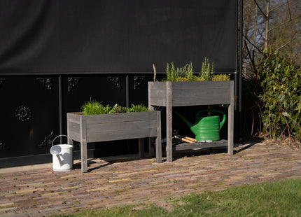 Kweekbak - Plantenbak - Moestuin - Planten - Hout - Geïmpregneerd - Rechthoekig - Grijs - 80 x 40 x 78 Cm