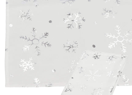 Tafelkleed -Kerst - Sneeuwvlokken- Wit - Polyester - 220 x140 CM