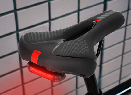 Fietszadel - Lamp - Geventileerd - Siliconen - Gel - Zwart - Licht