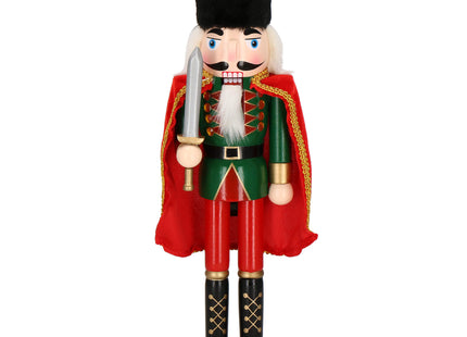 Notenkraker Kerst | Zwaard | 38 cm | Blauw/Groen/Rood/Goud/Zwart