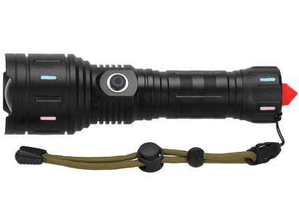 Zaklamp - Militair - Zoom - LED - Oplaadbaar - Zwart.