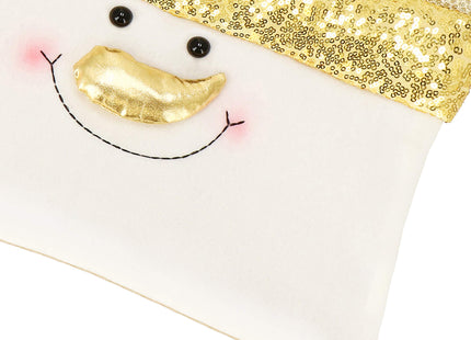 Sierkussenhoes | Kussenhoes | Kussensloop | Woonaccessoires | Kerstman | Goud | 40 x 40 cm | 1 Stuk |