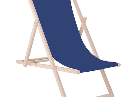 Strandstoel - Verstelbaar - Beukenhout - Hangemaakt - Marineblauw