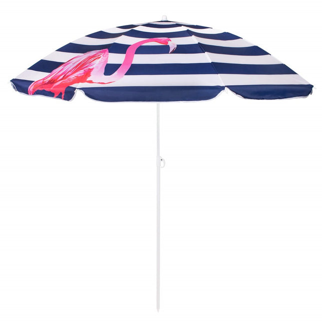 Parasol | Strand Parasol | Parasols | Opvouwbaar | Kantelbaar | 180 cm | Wit/Blauw/Roze