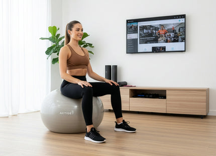 Fitnessballen - Yoga Bal - Pilates - Zwangerschap - Met Pomp - PVC - Grijs - 150 Kg - 65 Cm