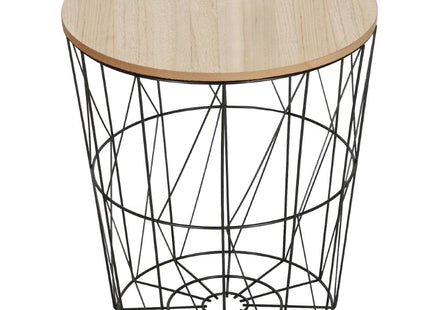 Salontafel | Salontafel Rond | Bijzettafel | 1 Stuk | 40 cm | Zwart/Hout