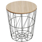 Salontafel | Salontafel Rond | Bijzettafel | 1 Stuk | 40 cm | Zwart/Hout