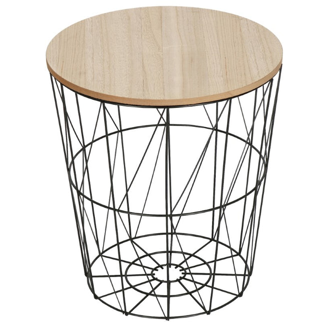 Salontafel | Salontafel Rond | Bijzettafel | 1 Stuk | 40 cm | Zwart/Hout