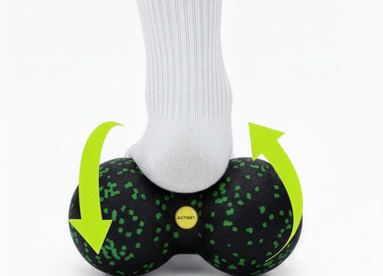Massage Bal | Triggerpoint Bal | Peanut Ball | Lacrosse Bal | Massage | Groen/Zwart | 16 cm