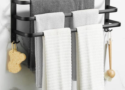 Handdoekrek | Handdoekrek Badkamer | 49 cm | Zwart