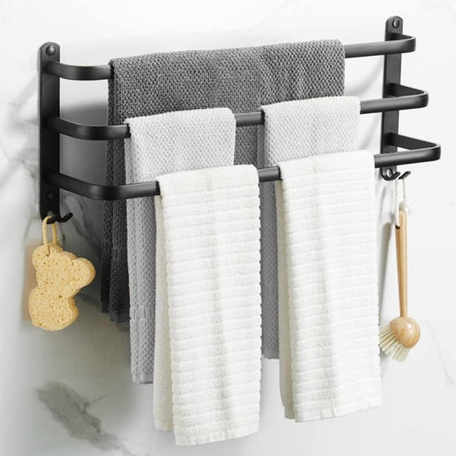 Handdoekrek | Handdoekrek Badkamer | 49 cm | Zwart
