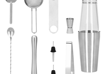 Cocktail Set | 11-Delige Cocktail Shaker Set | RVS | Zilverkleurig