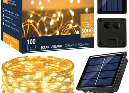 Kerstboomverlichting | met 100 LED Lampjes | 12 M | Warm Wit | Zonne-energie