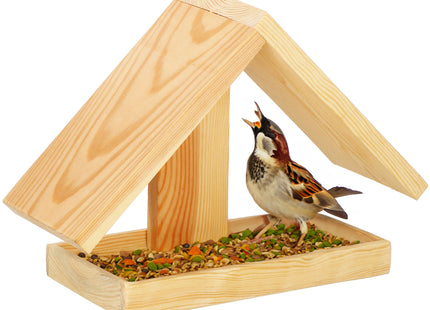Vogelvoederhuisje - Vogelvoederplek - Vogelvoeding - Staand - Naturel - 12,5 x 31 x 21,5 cm