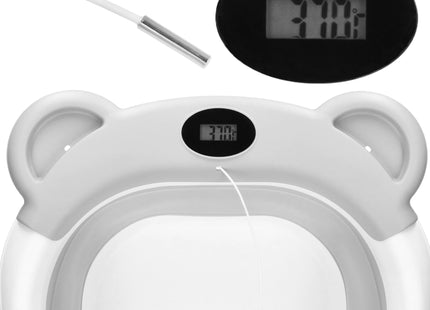 Opvouwbaar Baby Bad - Opvouwbaar - Draagbaar - Met Stop - Thermometer - Tot 12 Maanden - 27,5 L - Wit - Grijs - 79 x 49 x 22 cm