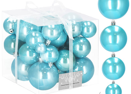 Kerstballen | 37 Stuks | Parelblauw