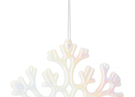 Kerstversiering | Kerstdecoratie voor binnen | Kersthanger | Sneeuwvlok | Parelglans | 15 cm