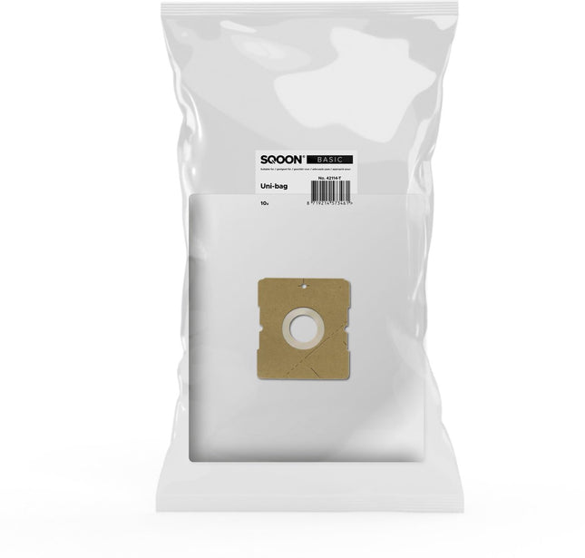 SQOON®  Stofzuigerzakken Basic  Geschikt voor UNI Bag (Inventum ST306 / ST307 / ST308, Sauber, Waves, Gamma) - High Filtration - 10 Stuks