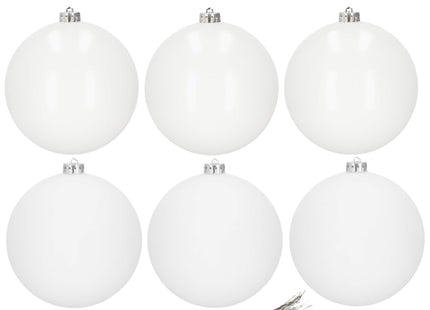 Kerstballen | 6 Stuks | 10 cm | Wit