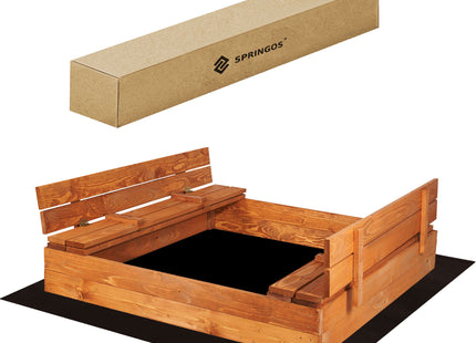 Zandbak - Met Deksel - Met Bank - Inclusief Gronddoek - Geïmpregneerd - 180 x 180 CM