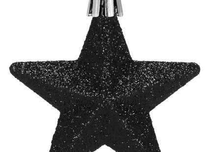 Kerstballen | Sterren | 6 Stuks | Zwart