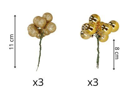 Kerstballen Set | 6 Stuks | Kralen | Goud