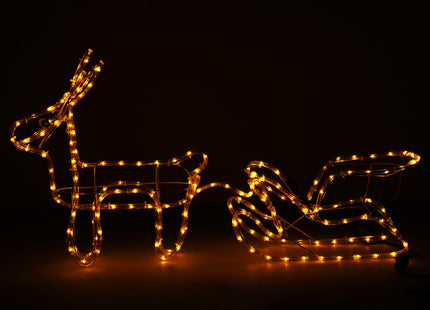 Rendier Met Slee | 192 LED Lampjes | Warm Wit