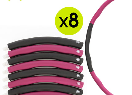 Hoelahoep - Hoepel - Fitness - Opvouwbaar - Cardiotraining - Massage - Grijstinten - Roze - 88 Cm
