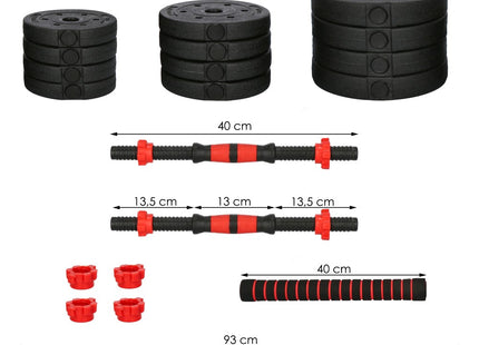 Dumbbell Set | 20 kg | Zwart/Rood