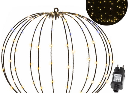 Lichtbol - Kerstversiering - Warm Wit - Witte Flash Optie - Indoor & Outdoor - 112 Led - 44 x 38 x 2 cm cm - Metaal