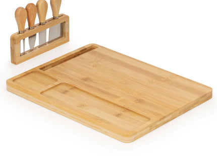 Serveerplank | 5 Delig | Snijplank | Bamboe | 35,5 x 28 cm