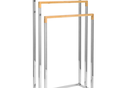 Handdoekrek | Metaal/Hout  | Staand | Zilver