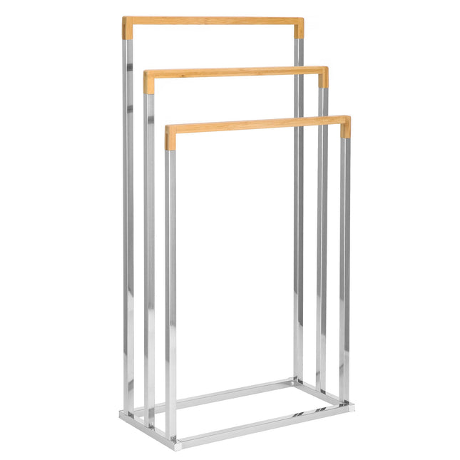 Handdoekrek | Metaal/Hout  | Staand | Zilver