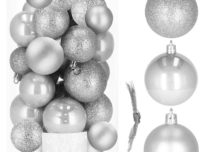 Kerstballen | 30 Stuks | 6/5/4 cm | Zilver