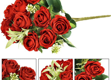 Kunstboeket - Sierboeket - Decoratief - Rozen - Decoratief -Rood - 10 Stuks