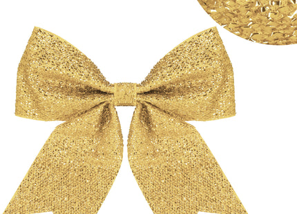 Kersthanger | Kerstversiering | Kerstdecoratie Voor Binnen | Kerststrik | Goud | 30 cm | 1 Stuk