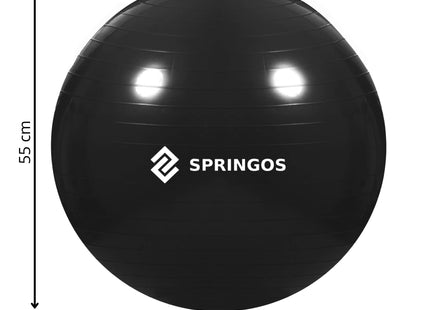 Fitnessballen - Yoga Bal - Pilates - Zwangerschap - Met Pomp - PVC - Zwart - 150 Kg - 55 Cm