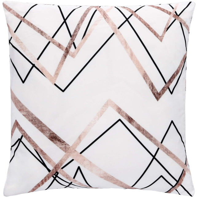 Sierkussenhoes | Kussenhoes | Kussensloop | Woonaccessoires | Geometrisch | Wit | Roze | Zwart | 40 x 40 cm | 1 Stuk