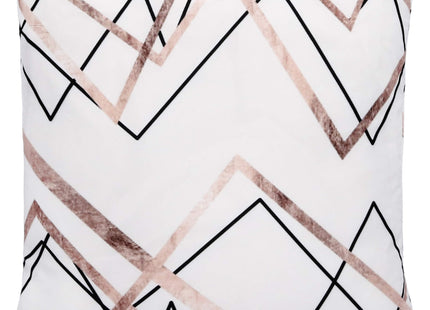 Sierkussenhoes | Kussenhoes | Kussensloop | Woonaccessoires | Geometrisch | Wit | Roze | Zwart | 40 x 40 cm | 1 Stuk