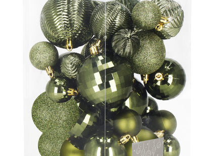 Kerstballen | 33 Stuks | 8/6/4 cm | Groen
