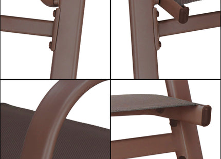 Tuinstoel | Tuinstoelen | Tuinstoel Buiten | Staal & Textileen | 120 kg | Bruin | 2 Stuks