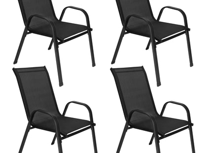 Tuinstoel | Tuinstoelen | Tuinstoel Buiten | Staal & Textileen | 130 kg | Grijs | 2 Stuks