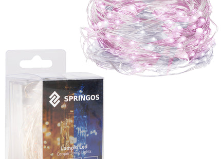Kerstboomverlichting - 100 LED - Microdraden - 9.9 M - Koel Wit/ Roze