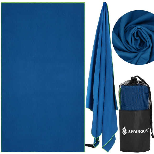 Strandmat | Strandkleed | Strandlaken | Zandvrij | 90 x 180 cm | Blauw